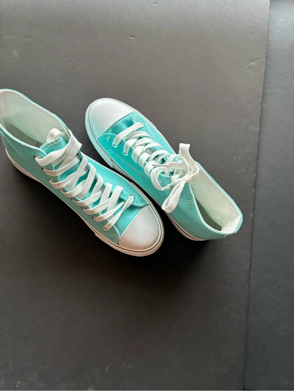Women’s High-Top Canvas Sneakers - Aqua